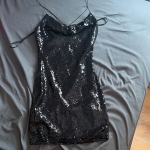 Windsor Black Sequin Midi Dress